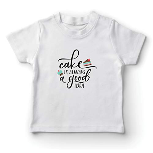 lepni.me Camiseta para Niño/Niña El Pastel es Siempre una Buena Idea El Amor cocinar Cocinar Hornear Comer (12-13 Years Blanco Multicolor)