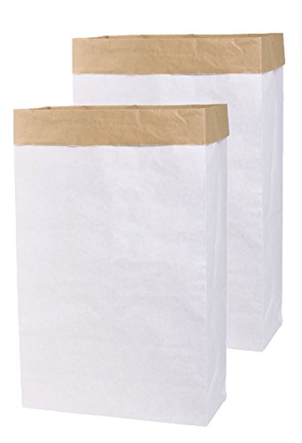 Lifestyle Lover 2 bolsas de papel para manualidades, con pliegue lateral de papel de estraza para pintar, color marrón y blanco