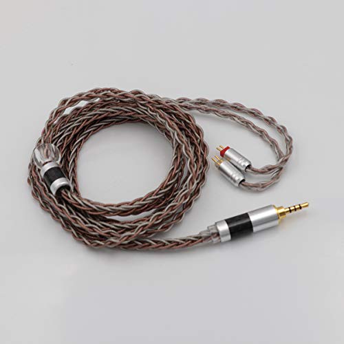 Linsoul TRIPOWIN C8 8 - Cable de repuesto para auriculares KZ ZSN Pro, ZS10 Pro, NF2u, QDC IEMs con núcleo de cobre y plata 2.5mm Plug Conector de 2 pines de 0,78 mm.