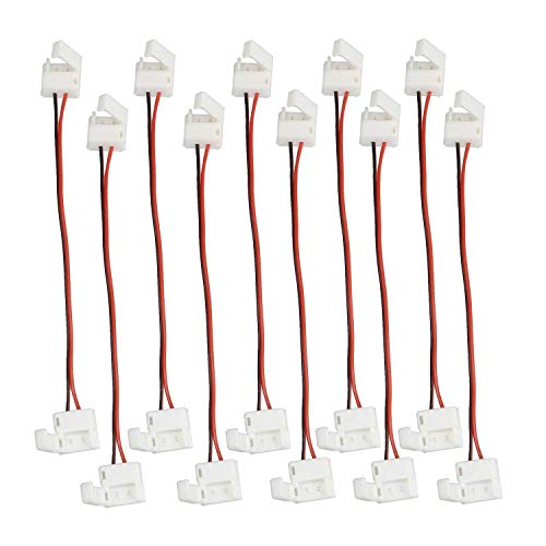LitaElek 2 Pin Conector de Tira LED deSMD 5050 5630 Cable extensión de luz de Cinta LED Conector de Esquina de LED Strip para Tira LED de Impermeable monocromática SMD 5050/5630 de 10mm Ancho (10pcs) LitaElek 2 Pin Conector de Tira LED deSMD 5050 5630 Cable extensión de luz de Cinta LED Conector de Esquina de LED Strip para Tira LED de Impermeable monocromática SMD 5050/5630 de 10mm Ancho (10pcs)