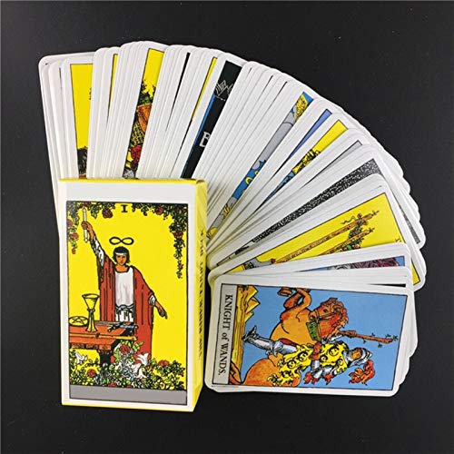 LIZHIQQ 78 Cartas De Tarot, Adivinación Knight Cartas De Tarot, Diseño Clásico Versión Inglés Adivinación Cartas Del Tarot