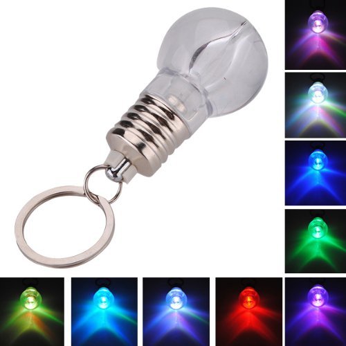 Llavero de mini bombilla LED que cambia de color