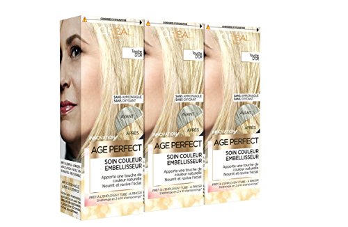 L'Oréal Paris Age Perfect Cuidado Color Embellecedor de oro 80 ml – Lote de 3