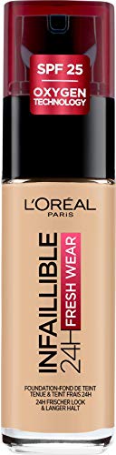 L'Oréal París - Infallible 24H Fresh Wear, Base de Maquillaje de Larga Duración, Tono 100 Lin - 30 ml