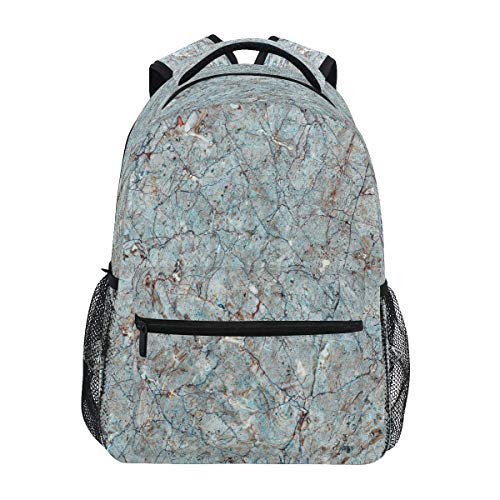 LUCKYEAH Mochila de textura de mármol de piedra natural para libros escolares, para adolescentes, niñas, niños, mochila para viajes, camping, gimnasio, senderismo