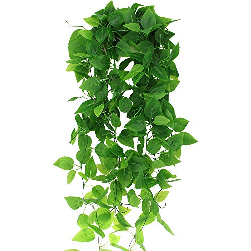LumenTY - 2 plantas artificiales colgantes de color verde hiedra artificial de 100 cm para decoración de bodas y jardines de casa