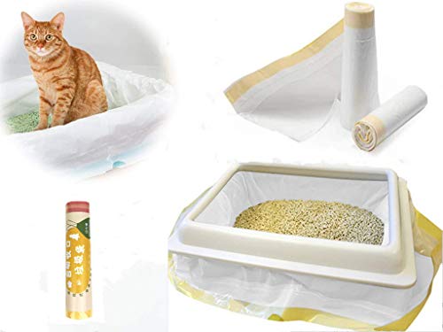 Manfâ Bolsas de basura para gatos 2 Paquetes (14 bolsas), bolsas de basura de prueba 8 bolsas como regalo (medium915 * 457 * 0.032 mm)