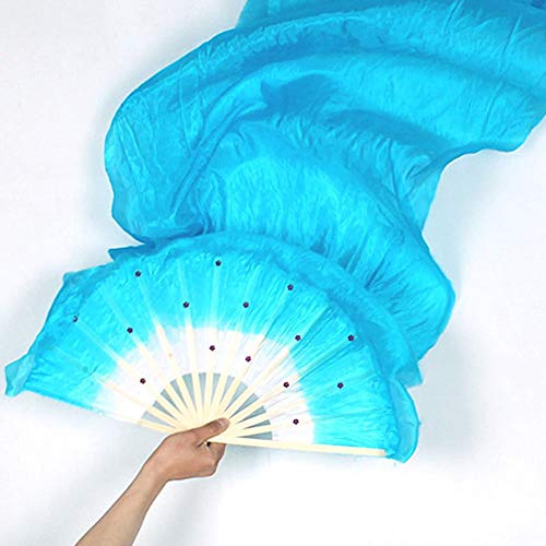 Matedepreso 1 Pieza Nuevo Coloridos Hecho a Mano Mujer Danza del Vientre Abanicos Herramientas Artificial Seda Bambú Largo Velo Abanicos para Mujer ~(Multicolor) - Azul, Free Size Matedepreso 1 Pieza Nuevo Coloridos Hecho a Mano Mujer Danza del Vientre Abanicos Herramientas Artificial Seda Bambú Largo Velo Abanicos para Mujer ~(Multicolor) - Azul, Free Size