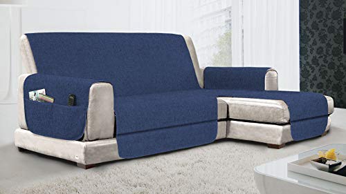 MB HOME BASIC - Funda Antideslizante para sofá Chaise Longue DX Relax, Royal, 290 cm