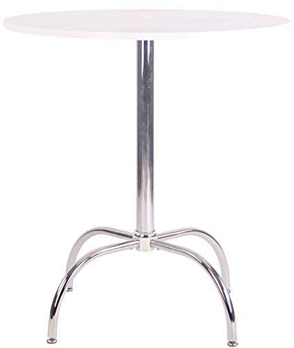 Mesa Auxiliar Nandi I Mesa de Comedor Redonda con Tablero de MDF I Mesa Redonda con Base de Metal Cromado I Mesa Multiusos I Color:, Color:blanco Mesa Auxiliar Nandi I Mesa de Comedor Redonda con Tablero de MDF I Mesa Redonda con Base de Metal Cromado I Mesa Multiusos I Color:, Color:blanco