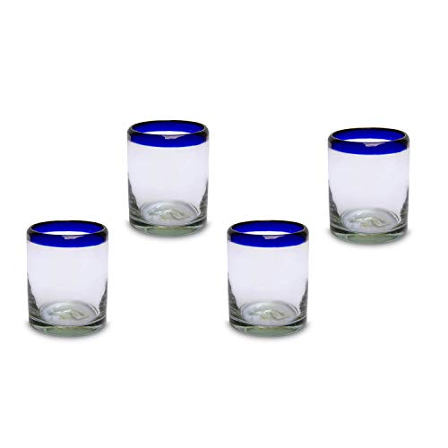 Mitienda - Juego de 4 Vasos Cristal, Vidrio soplado hecho en , Vaso para Zumo, Vaso para Agua, Regalo para Mamá o Papá