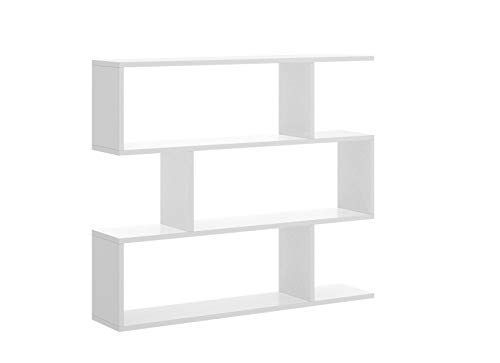 Mobelcenter - Estantería Baja Color Blanco Brillo con 3 Huecos - Librería Baja Color Blanco Brillo - Medidas: Ancho: 110 cm. x Fondo: 25 cm. x Alto: 96 cm. (1021)