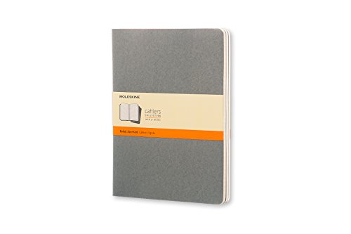 Moleskine Cahier - Set de 3 cuadernos a rayas extragrandes, color gris claro cálido