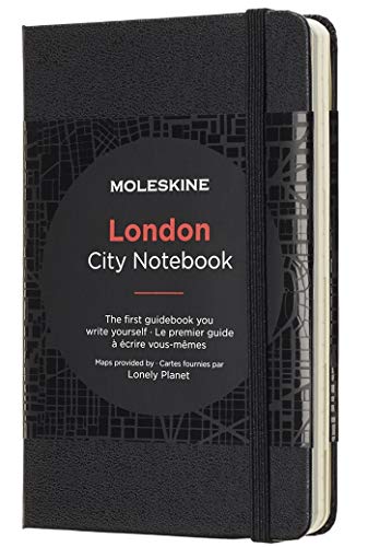 Moleskine - Cuaderno de London con Hojas Lisas y Rayadas, Libreta con Tapa Dura, Cierre Elástico y Planos de la Ciudad, Color Negro, Tamaño 9 x 14 cm, 220 Páginas