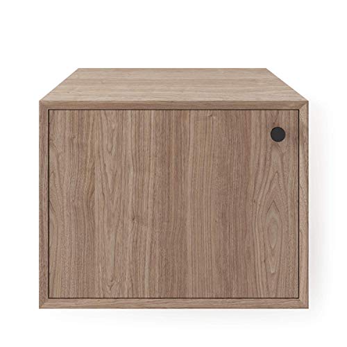 MUEBLECASA - Mesilla auxiliar montada tipo cubo con puerta, madera (D-17), Ancho 48cm x Alto 37cm x Fondo 45cm, Nogal MUEBLECASA - Mesilla auxiliar montada tipo cubo con puerta, madera (D-17), Ancho 48cm x Alto 37cm x Fondo 45cm, Nogal