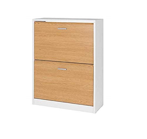 MUEBLECASA.COM Zapatero 2 Puertas Roble, Madera, Alto 85cm x Ancho 65cm x Fondo 25cm