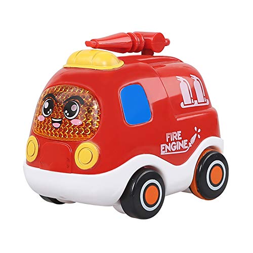 Naisicatar Push and Go tira de la fricción Vehículos Powered Coches inercial Juguetes de coches para niños pequeños (el coche de bomberos) regalo para el invierno