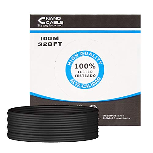 Nano Cable 10.20.0302-EXT-BK - Cable de Red Ethernet RJ45 Cat.5E UTP para Exterior, Color Negro