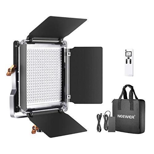 Neewer Lámpara de vídeo, 2,4 G, 480 ledes, Regulable, Panel LED Bicolor, Pantalla LCD y Mando a Distancia inalámbrico 2,4 G, para fotografía de Productos o Estudio de vídeo
