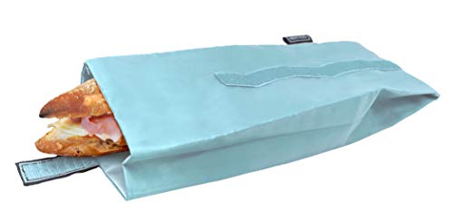 NERTHUS Bolsa para Bocadillo Reutilizable Azul Pastel, ecológica, Adaptable, facil de Limpiar y Apta para Lavadora, 10,5x10,5x30 cm NERTHUS Bolsa para Bocadillo Reutilizable Azul Pastel, ecológica, Adaptable, facil de Limpiar y Apta para Lavadora, 10,5x10,5x30 cm