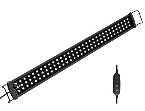 NICREW SlimLED Luz Acuario, Luz con Alto IRC para Acuario de Dulce Agua, Lámpara Acuario de Luz Blanca con Controlador de Canal Único, 60-75 cm, 32W, 9500 LM