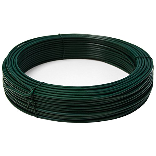 NIEDERBERG METALL rollo de Alambre recubierto de PVC 70 m de largo metal protegido por una envoltura de plástico verde | Diámetro Ø3,8mm | Verde NIEDERBERG METALL rollo de Alambre recubierto de PVC 70 m de largo metal protegido por una envoltura de plástico verde | Diámetro Ø3,8mm | Verde