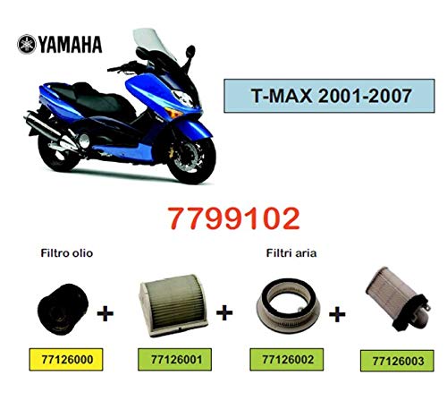 One by Camamoto Kit filtros de aire / aceite de corte compatibles con yamaha T-Max 500 / 530cc (t-max 500 año 2001-2007
