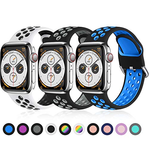 Ouwegaga Pack 3 Correa de Repuesto Compatible con Apple Watch 44mm 42mm 38mm 40mm, Correa de Silicona Suave Correa Deportiva Compatible con Apple Watch SE/iWatch Series 6 5 4 3 2 1, 42mm/44mm-M/L Ouwegaga Pack 3 Correa de Repuesto Compatible con Apple Watch 44mm 42mm 38mm 40mm, Correa de Silicona Suave Correa Deportiva Compatible con Apple Watch SE/iWatch Series 6 5 4 3 2 1, 42mm/44mm-M/L