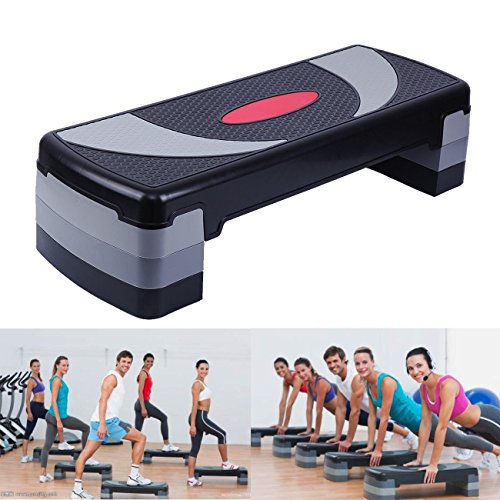 Paneltech 80cm/110cm 3 en 1 Steps Fitness Step de aeróbic step stepper de aeróbic, altura regulable (80cm)