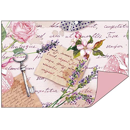 Papel decorativo en diseño doble, 1 lado con decoración, 1 lado de un solo color, 10 x 15 cm, papel plegable, papel para manualidades, papel decorativo de 110 g/m², 50 unidades Vintage/rosa Papel decorativo en diseño doble, 1 lado con decoración, 1 lado de un solo color, 10 x 15 cm, papel plegable, papel para manualidades, papel decorativo de 110 g/m², 50 unidades Vintage/rosa