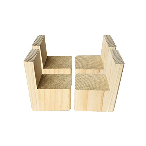 Patas de Madera para Muebles,Elevadores de Cama,Elevadores de Muebles,Elevador de Elefantes a Tipo L,para Elevar Sofás,Mesas,Sillones o Mueble de TV,Base de Madera Maciza,Pino,4 Pcs(5 * 5 * 5cm)