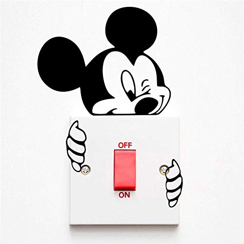 Pegatinas De Interruptor De Mickey Minnie Mouse De Disney, Accesorios De Decoración Del Hogar Para El Dormitorio, Calcomanías De Vinilo, Accesorios Para Mural Para Sala De Estar, 8,5X7 Cm