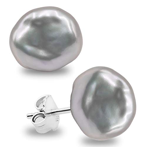 Pendientes de Mujer de Perlas Cultivadas Keshi Blancas y Grises de Agua Dulce SECRET & YOU - Plata de Ley de 925 milésimas - Disponibles en 10 tallas desde 7-8 mm hasta 15-16 mm