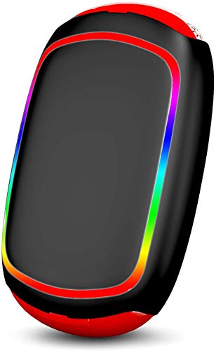 PEYOU Calentador de Manos Recargable[7 Color Luces], 7800mAh Cargador Portatil Banco de Energía USB, Doble Lado Calentadores Reutilizables, Regalo de Navid para Familia Amigos