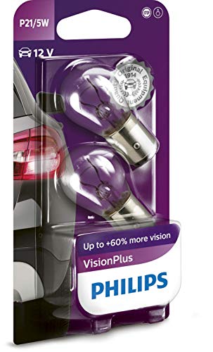Philips 12499VPB2 Vision - Bombilla de señalización (P21/5W, 2 unidades)