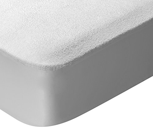 Pikolin Home - Protector de colchón, tejido rizo, algodón, impermeable y transpirable, antiácaros, 160x200cm-Cama 160 (Todas las medidas)