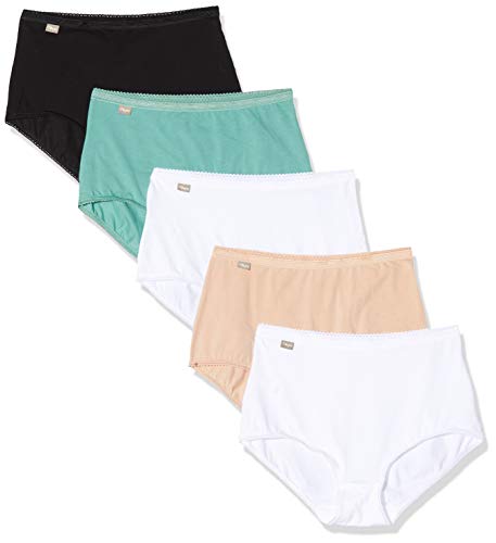 Playtex Culotte Maxi Coton Stretch X5 Pantalones, Multicolor (Blanc/Vertec/Noir/Skin 0c5), 40 (Talla del Fabricante: 44) (Pack de 5) para Mujer