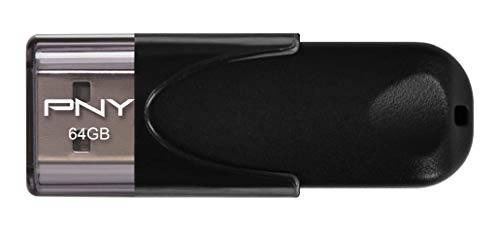 PNY FD64GATT4-EF - Memoria USB 2.0 de 64 GB, color negro