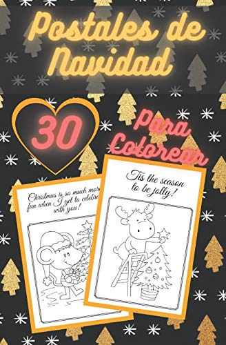 Postales De Navidad Para Colorear: Tarjetas Rasgables Hechas a Mano Para Colorear y Compartir | Crea Tus Propias Bendiciones | Cotizaciones Divertidas | Libro Para Adultos y Niños