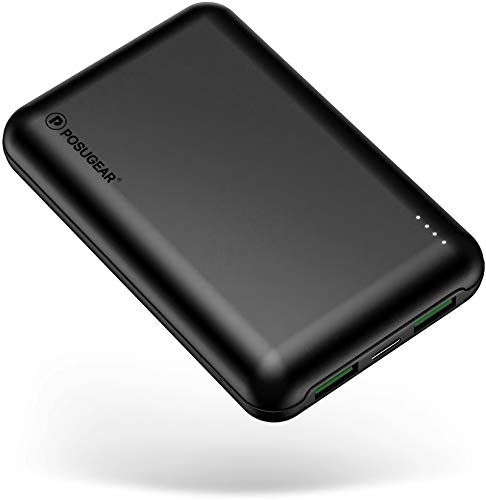 POSUGEAR Powerbank 20000mAh, Bateria Externa Movil Carga Rápida PD 22.5W (USB C Power Delivery & Quick Charge 3.0) con 3 Entradas (Dos Cables - USB C & Micro)