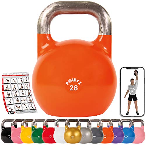 POWRX Kettlebell Pesa Rusa Competición 4-28 kg + PDF Workout (28 kg)
