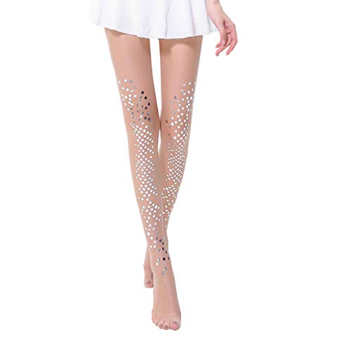 PRETYZOOM Calcetines de Lentejuelas Brillantes para Mujer Medias de Seda Bikini Legging Escala de Simulación Calcetines Recubiertos Pantimedias Sexy Medias Plata 90X30CM