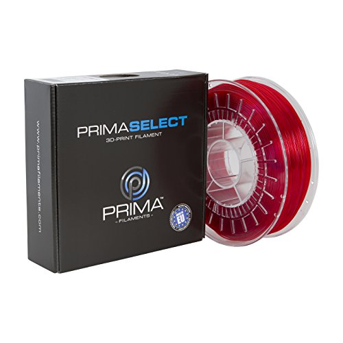 Prima Filaments PS de petg de 175 – 0750 de TRD primas lect petg filamento, 1,75 mm, 750 g, transparente/rojo
