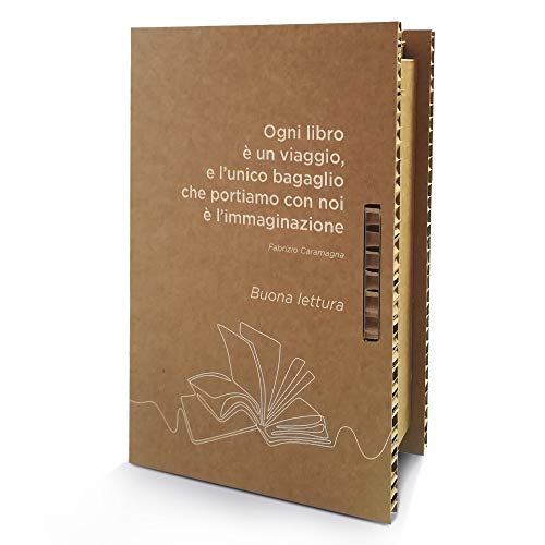 Q&BGRAFICA - Caja de regalo para libros de cartón alveolar – Caja para libros, idea de regalo con índice, contenedor para libros, ecológico, 21 x 27,5 cm (B-Book-M)