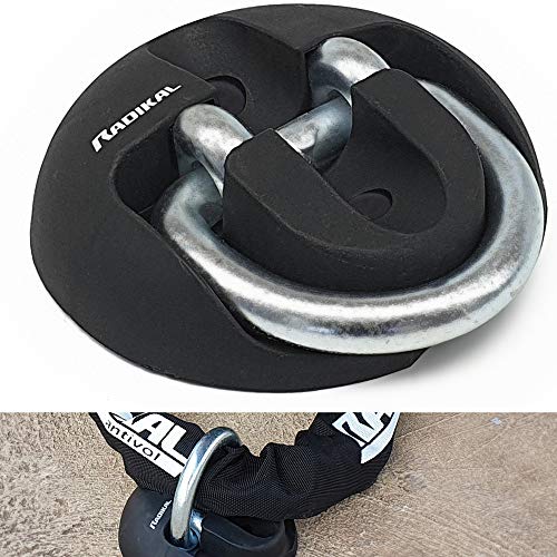 RADIKAL RK54 Anclaje Suelo o Pared Garage Moto, Caravana, Remolque, Acero Alta Resistencia con Arco basculante, Negro RADIKAL RK54 Anclaje Suelo o Pared Garage Moto, Caravana, Remolque, Acero Alta Resistencia con Arco basculante, Negro