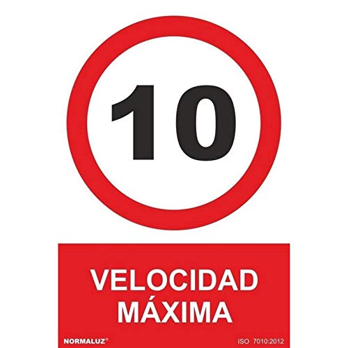 RD40977 - Señal Velocidad Máxima 10 Aluminio 0,5 mm 21x30 cm con CTE, RIPCI Nueva Legislación