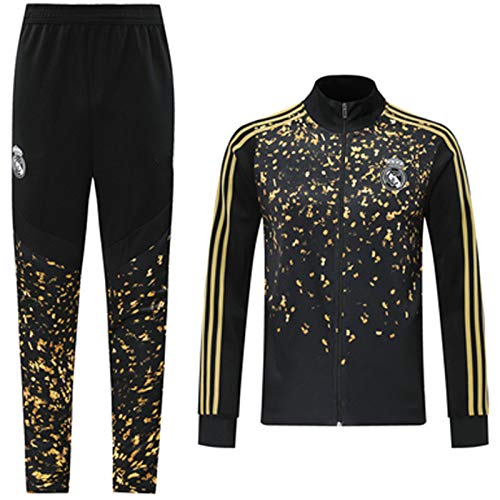 Reǎl Mǎdrid 2021 - Sudadera de fútbol para hombre, juego de chándal y pantalones de manga larga, técnica profesional, entrenamiento deportivo y ejercicio diario Reǎl Mǎdrid 2021 - Sudadera de fútbol para hombre, juego de chándal y pantalones de manga larga, técnica profesional, entrenamiento deportivo y ejercicio diario