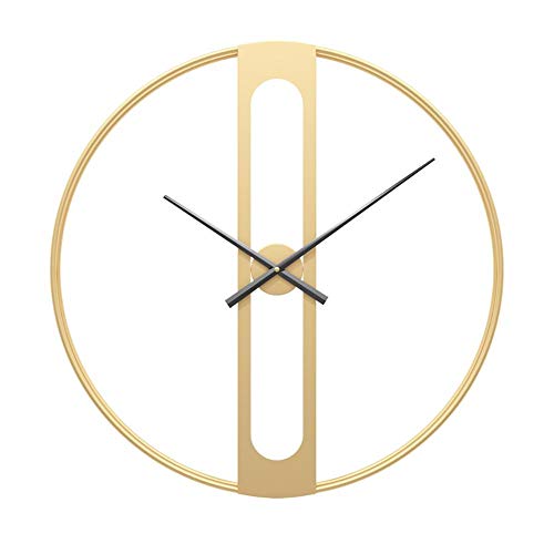 Reloj de Pared Grande Retro Reloj de Metal Silencioso 3D Reloj De Pared Decorativo para Habitación De Oficina Sala De Estar Bar Café (D,50 cm)