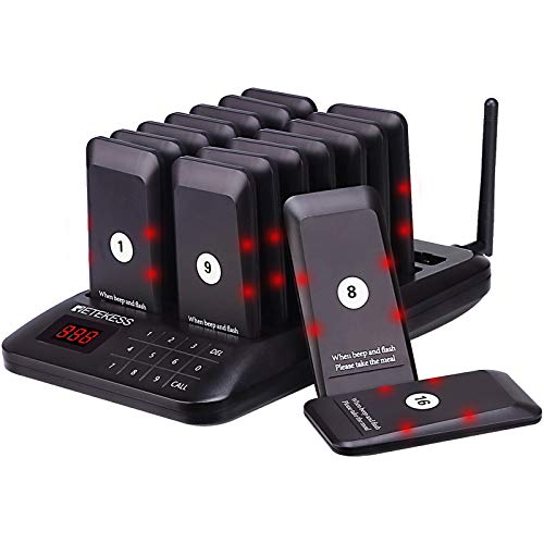 Retekess TD157 Sistema de Llamadas Inalámbricas, Buscapersonas Restaurante 20H Pantalla Táctil Pager Añadidos 16 Buscapersonas,20H 998 Canal 300M, Queue no Concurrido Distancia Social (Negro) Retekess TD157 Sistema de Llamadas Inalámbricas, Buscapersonas Restaurante 20H Pantalla Táctil Pager Añadidos 16 Buscapersonas,20H 998 Canal 300M, Queue no Concurrido Distancia Social (Negro)