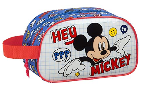 Safta Neceser Escolar Infantil Mediano con Asa de Mickey Clubhouse, 260x120x150mm, Multicolor (Mickey Mouse)